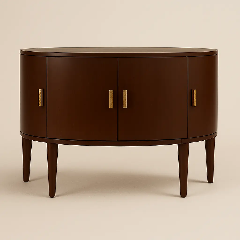 Crescent Demi Lune Chest with Smoked Glass