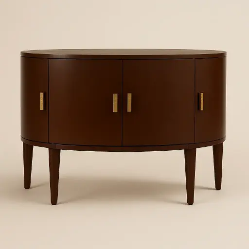 Crescent Demi Lune Chest with Smoked Glass